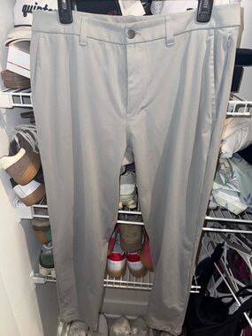 lululemon athletica Men's Light Gray Straight-Leg Performance Pants